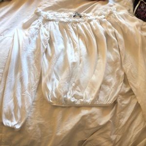 brandy melville white top long sleeve